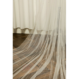 Voile de mariée perle grand voile de mariée traînant avec peigne à cheveux fil uni de 3 mètres de long - Page 4