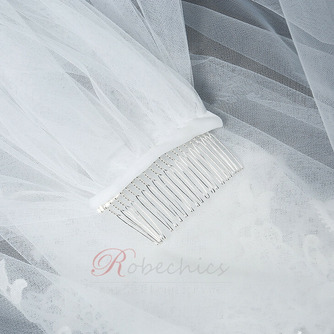 Voile de mariage élégant voile court véritable voile photo une couche de voile de mariée ivoire blanc - Page 7