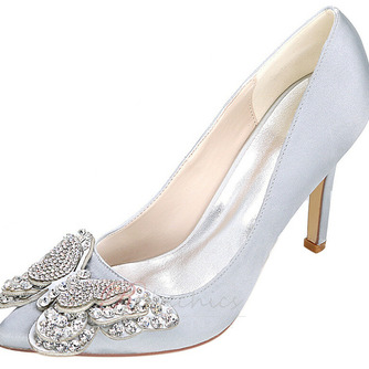 Chaussures de mariée en satin strass chaussures de mariage blanches chaussures de mariée arc - Page 3
