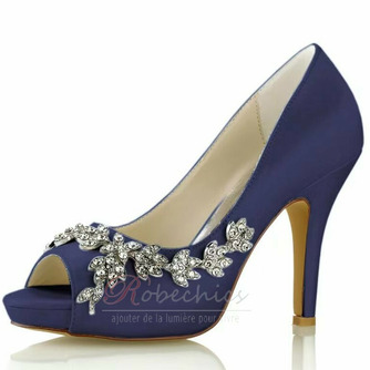 Chaussures de mariage pour femme Mariage Paillettes Cristal Paillettes Bijoux Talons de mariage Chaussures de mariée Strass Cristal Talon haut Talon aiguille Peep Toe - Page 10