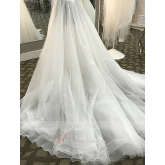 Jupe Amovible pour Robe de Mariée Organza Chapel Train Fente Avant Train Amovible pour la Mariée - Page 2