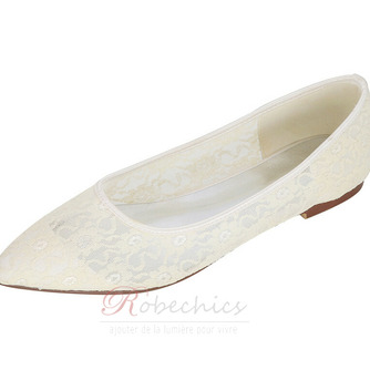 Transparent dentelle creuse pompes élégantes banquet mariage chaussures plates femmes - Page 1