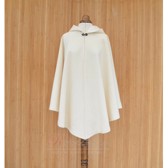 Manteau de manteau de laine de cachemire ivoire, manteau de mariage blanc, manteau de mariage blanc avec capuche - Page 1