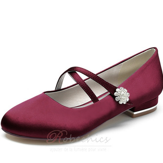 Bout rond strass chaussures de ballerine de mariage chaussures habillées chics pour la fête de mariage chaussures de mariage quotidiennes - Page 8