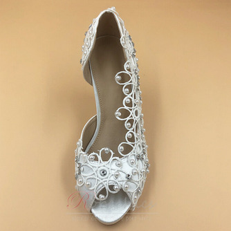 Chaussures de mariage en dentelle satinée avec strass chaussures de mariage stiletto chaussures de mariage à la main - Page 2