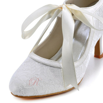 Chaussures de mariage en dentelle blanche en dentelle, plus la taille des talons hauts talons hauts de demoiselle d'honneurtalons hauts - Page 3