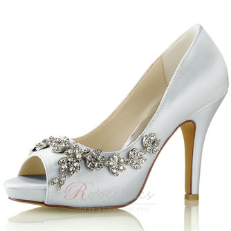 Chaussures de mariage pour femme Mariage Paillettes Cristal Paillettes Bijoux Talons de mariage Chaussures de mariée Strass Cristal Talon haut Talon aiguille Peep Toe - Page 13