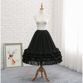 Black chiffon underskirt, bridal long crinoline, cosplay prom dress chiffon underskirt, puffy skirt, Lolita midi skirt - Page 4