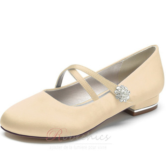 Bout rond strass chaussures de ballerine de mariage chaussures habillées chics pour la fête de mariage chaussures de mariage quotidiennes - Page 11