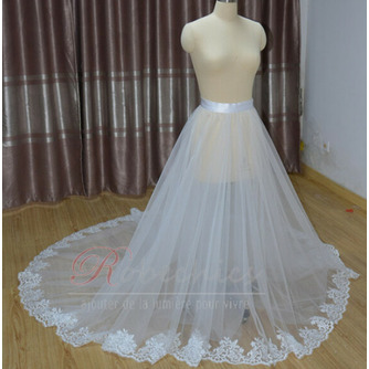 Jupe de mariée amovible en ivoire blanc Jupe en tulle amovible avec taille personnalisée de surjupe en tulle de mariée en dentelle - Page 1