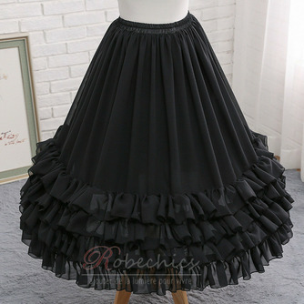 Black chiffon underskirt, bridal long crinoline, cosplay prom dress chiffon underskirt, puffy skirt, Lolita midi skirt - Page 5