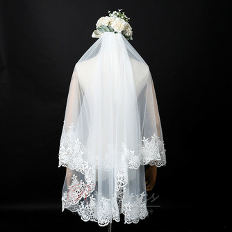 Voile de mariage élégant voile court véritable voile photo une couche de voile de mariée ivoire blanc - Page 5