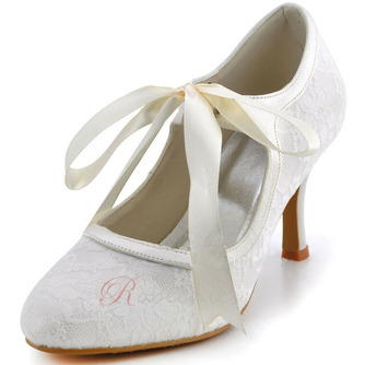 Chaussures de mariage en dentelle blanche en dentelle, plus la taille des talons hauts talons hauts de demoiselle d'honneurtalons hauts - Page 1