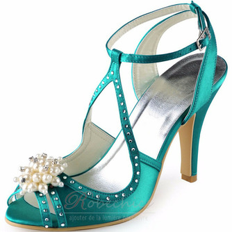 Chaussures de mariage Stiletto sandales en strass chaussures de mariée princesse chaussures de mariage en soie - Page 1