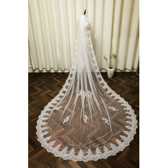 Voile de dentelle monocouche accessoires de mariage voile ivoire blanc de mariée avec voile de peigne à cheveux en métal - Page 2
