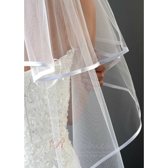 Satin liseret voile court mariage voile simple - Page 4