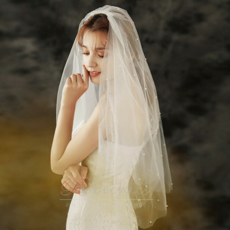 Voile de mariage simple mariée coiffure de mariage studio photo voile double ordre voile de perle - Page 1