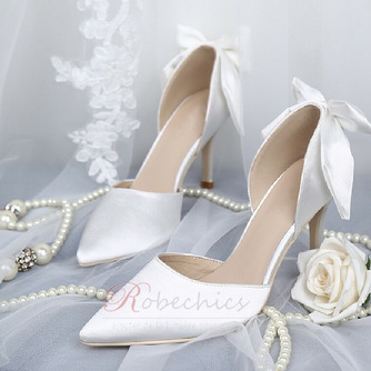 Chaussures de mariage blanches Chaussures de mariée en satin à talons hauts Modèles d'automne et d'hiver - Page 1