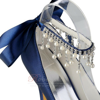 Perle strass talons hauts chaussures de demoiselle d'honneur de mariage talons hauts de mariée - Page 2