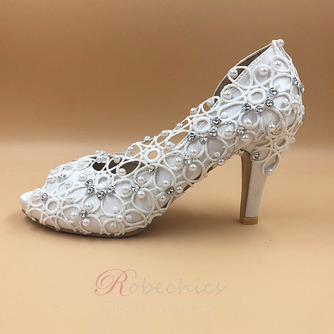 Chaussures de mariage en dentelle satinée avec strass chaussures de mariage stiletto chaussures de mariage à la main - Page 4