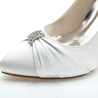 Chaussures de mariage pointues féminines mode chaussures à talons hauts en satin strass - Page 11