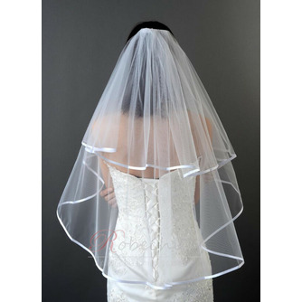 Satin liseret voile court mariage voile simple - Page 3