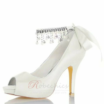 Perle strass talons hauts chaussures de demoiselle d'honneur de mariage talons hauts de mariée - Page 11