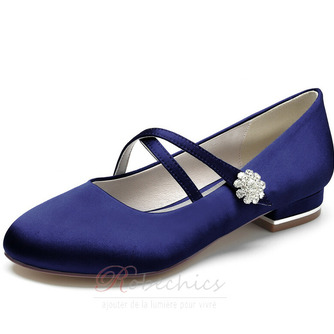 Bout rond strass chaussures de ballerine de mariage chaussures habillées chics pour la fête de mariage chaussures de mariage quotidiennes - Page 10