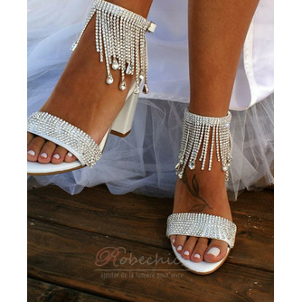 Nouveau strass femmes sandales sandales à talons épais sandales de mariage banquet - Page 5