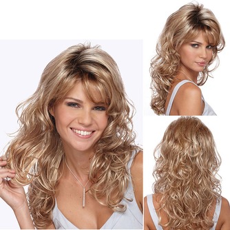 Perruque Inclined bangs High temperature material 45-50 CM Long Curly - Page 1