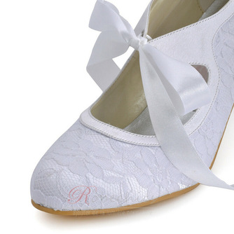 Chaussures de mariage en dentelle blanche en dentelle, plus la taille des talons hauts talons hauts de demoiselle d'honneurtalons hauts - Page 4