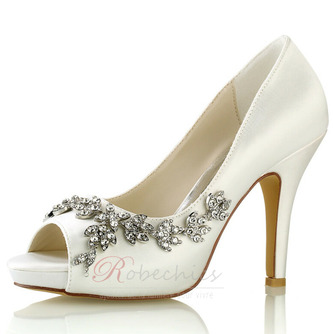 Chaussures de mariage pour femme Mariage Paillettes Cristal Paillettes Bijoux Talons de mariage Chaussures de mariée Strass Cristal Talon haut Talon aiguille Peep Toe - Page 12