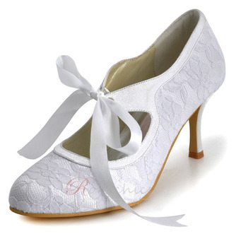 Chaussures de mariage en dentelle blanche en dentelle, plus la taille des talons hauts talons hauts de demoiselle d'honneurtalons hauts - Page 2