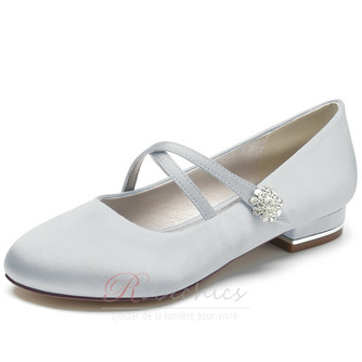 Bout rond strass chaussures de ballerine de mariage chaussures habillées chics pour la fête de mariage chaussures de mariage quotidiennes - Page 12