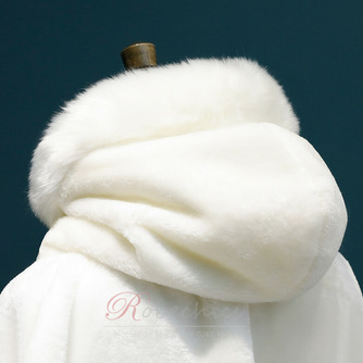 Long manteau d'hiver à capuchon chaud châle en peluche épaisse cape blanche - Page 4