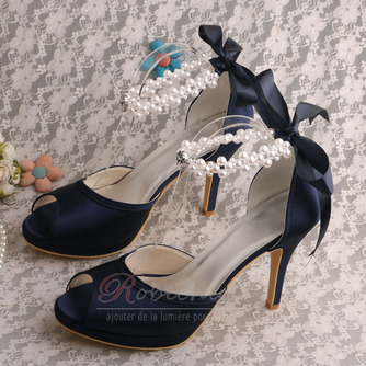 Chaussures de mariée talon aiguille sandales à bout ouvert chaussures de demoiselle d'honneur - Page 1