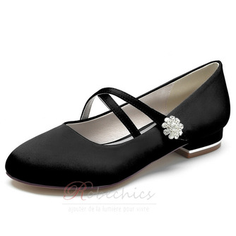 Bout rond strass chaussures de ballerine de mariage chaussures habillées chics pour la fête de mariage chaussures de mariage quotidiennes - Page 7