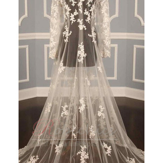 Robe de mariée en dentelle manteau à manches longues manteau cape châle mariée - Page 3