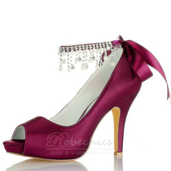 Perle strass talons hauts chaussures de demoiselle d'honneur de mariage talons hauts de mariée - Page 8