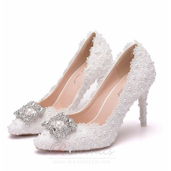 Strass chaussures simples chaussures de mariage chaussures de fête en dentelle - Page 1