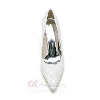 Chaussures simples pointues chaussures de demoiselle d'honneur en dentelle blanche chaussures de mariée de mariage - Page 5