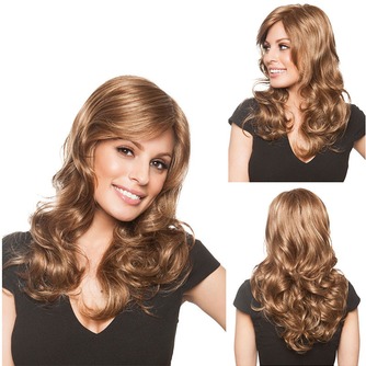 Perruque Suitable for women Inclined bangs Long Curly Billow Kanekalon material - Page 1