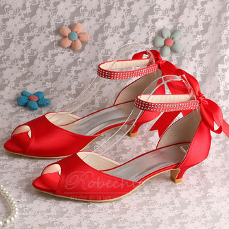 Chaussures de mariage de ruban de strass chaussures de banquet de bouche de poisson chaussures de demoiselle d'honneur rouges - Page 5