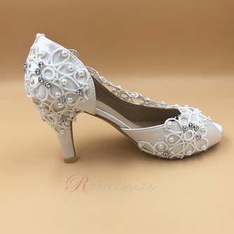 Chaussures de mariage en dentelle satinée avec strass chaussures de mariage stiletto chaussures de mariage à la main - Page 3