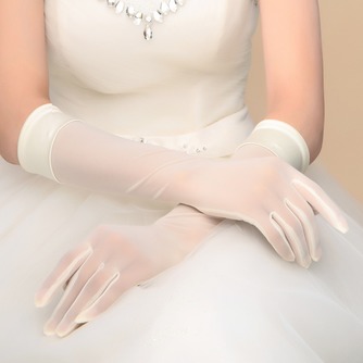 Gants de mariage Automne Soie Long Vintage Translucent Full finger - Page 1