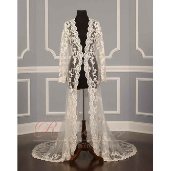 Robe de mariée en dentelle manteau à manches longues manteau cape châle mariée - Page 2