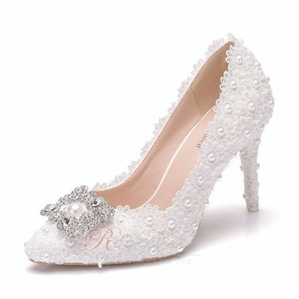 Strass chaussures simples chaussures de mariage chaussures de fête en dentelle - Page 3