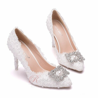 Strass chaussures simples chaussures de mariage chaussures de fête en dentelle - Page 2