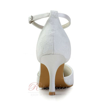 Chaussures de mariage en dentelle blanche chaussures de mariage avec strass chaussures de demoiselle d'honneur strass stiletto pour femmes - Page 4