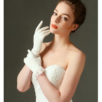 Gants de mariage Decoration Ivory Appropriate Satin Dentelle Short - Page 2